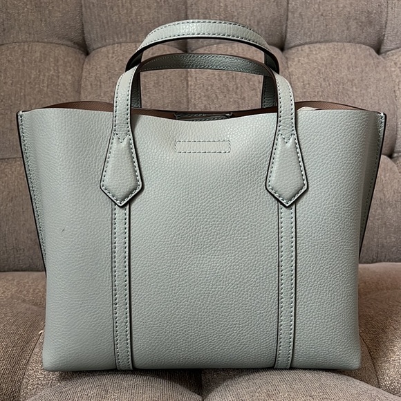 Tory Burch Small Perry Triple Compartment Tote Bag in Blue Celadon - Picture 5 of 15